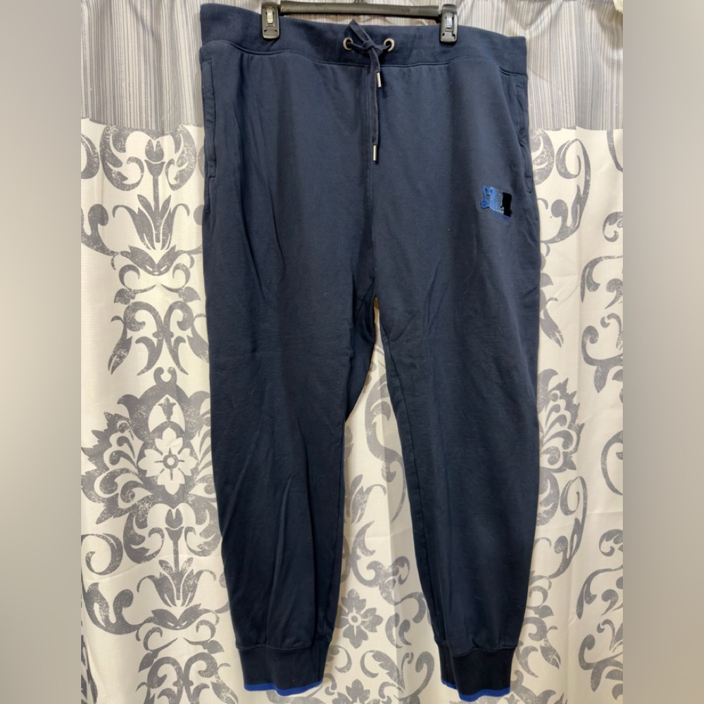 Psycho Bunny Auguste Joggers Evening Blue 100% Cotton $125 Drawstring Cuffs XXL